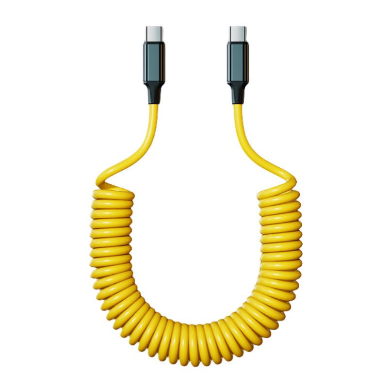 60W PD Fast Charging Type C USB C Cable 5A for Car Spring iPhone16 Redmi for Xiaomi for Huawei Honor Computers/Printers