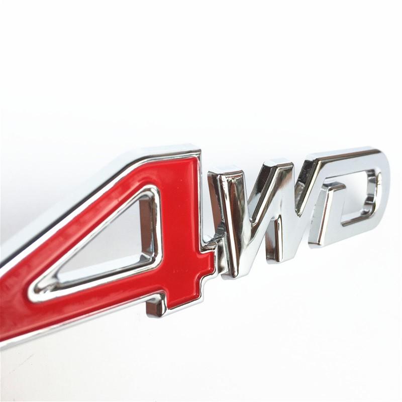 Хвост автомобиля, задняя сторона, 4WD наклейка, 3D хромированный металлический значок, эмблема, наклейка, стиль для внедорожника Ford Toyota Jeep