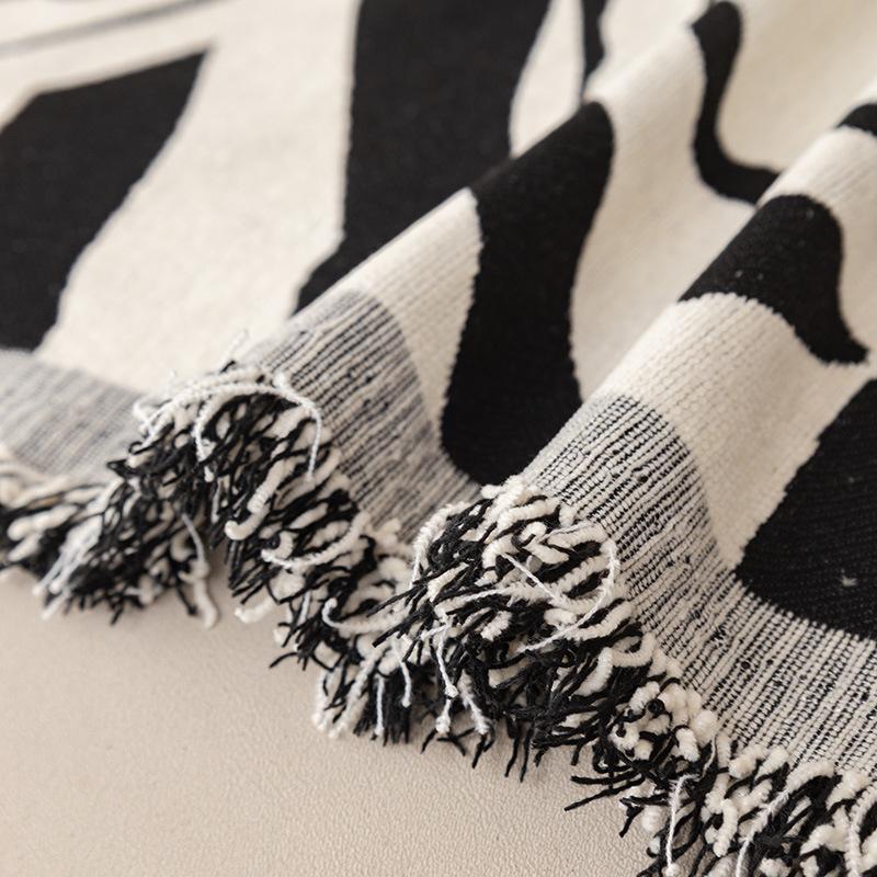 Вязаные одеяла с кисточками в клетку, мягкий гобелен в богемном стиле, ворсовое одеяло с геометрическим узором, винтажный декор для дома, чехол для дивана
