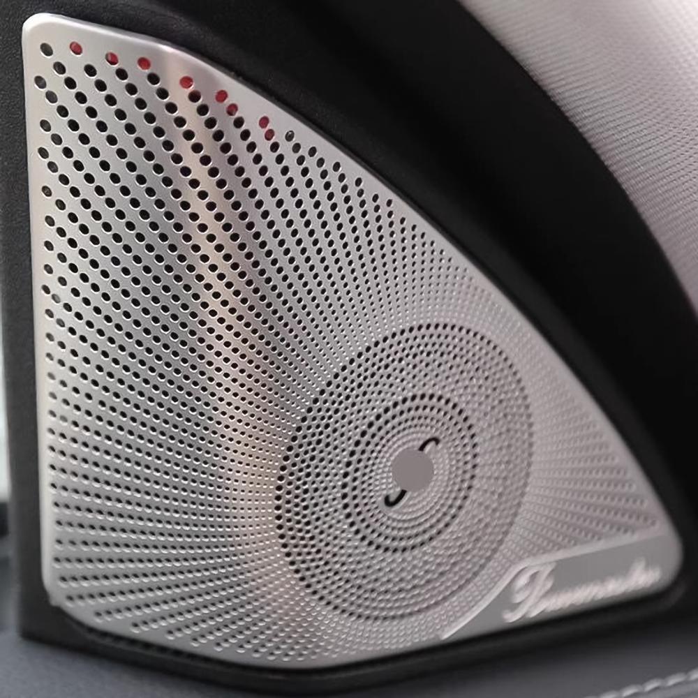 Матовый серебристый Чехол для динамика Burmester 2 шт. Крышка динамика двери E-класса Аудиокейс для Mercedes Brabus W213 W212 2016-2025