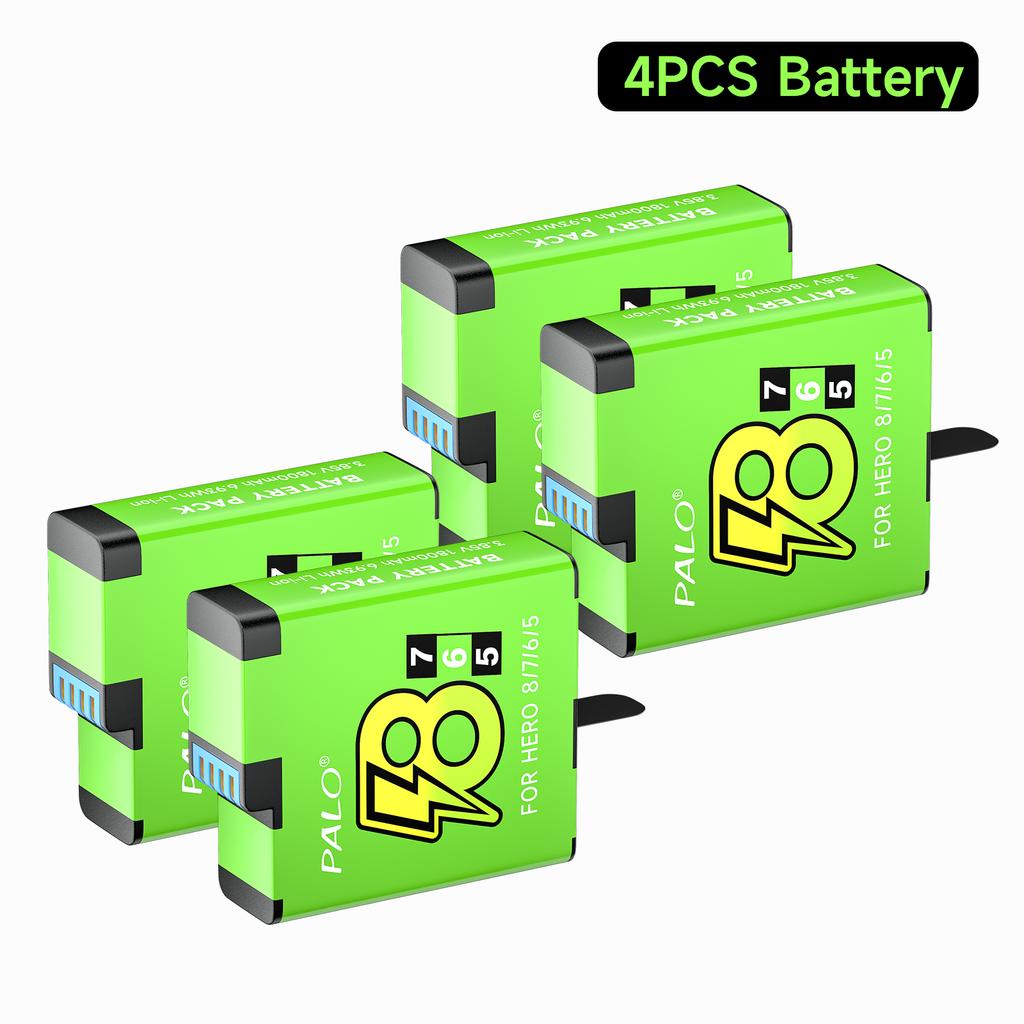 Для аккумулятора GoPro 8 7 5 6+4-солнечный светодиодный фонарик, зарядное устройство, ящик для хранения с usb-кабелем для камеры Gopro Hero 8 7 hero 5 HERO 6