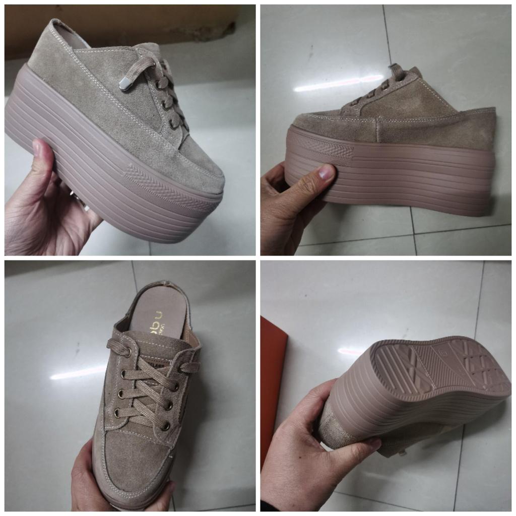 Fujin 10 см 12 см, замшевая обувь из натуральной кожи, модная женская обувь, увеличивающая рост, женская повседневная женская обувь на танкетке без шнуровки, летняя обувь