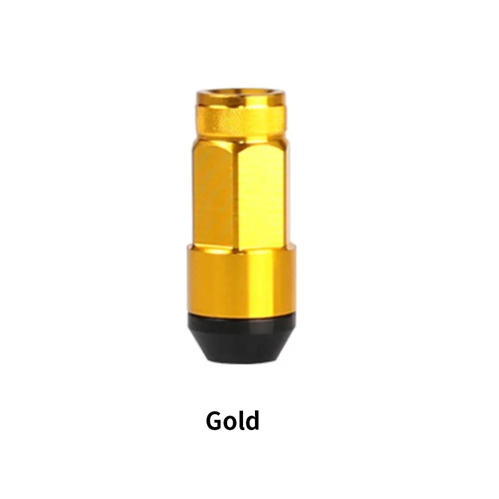 20pcs Car Wheel Lug Nuts Extended Tuner Aluminum Racing Modification Lug Nuts Steel Wheel Nuts M12x1.5 M12x1.25 Car Accessories