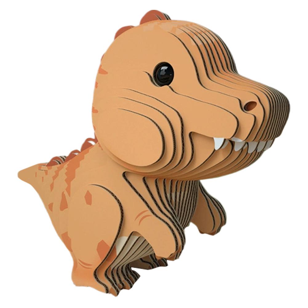 3D Пазл Динозавр для Детей DIY Креативная Картонная Модель Животного Трицератопс Сборная Игрушка Декор Комнаты Подарок на День Рождения
