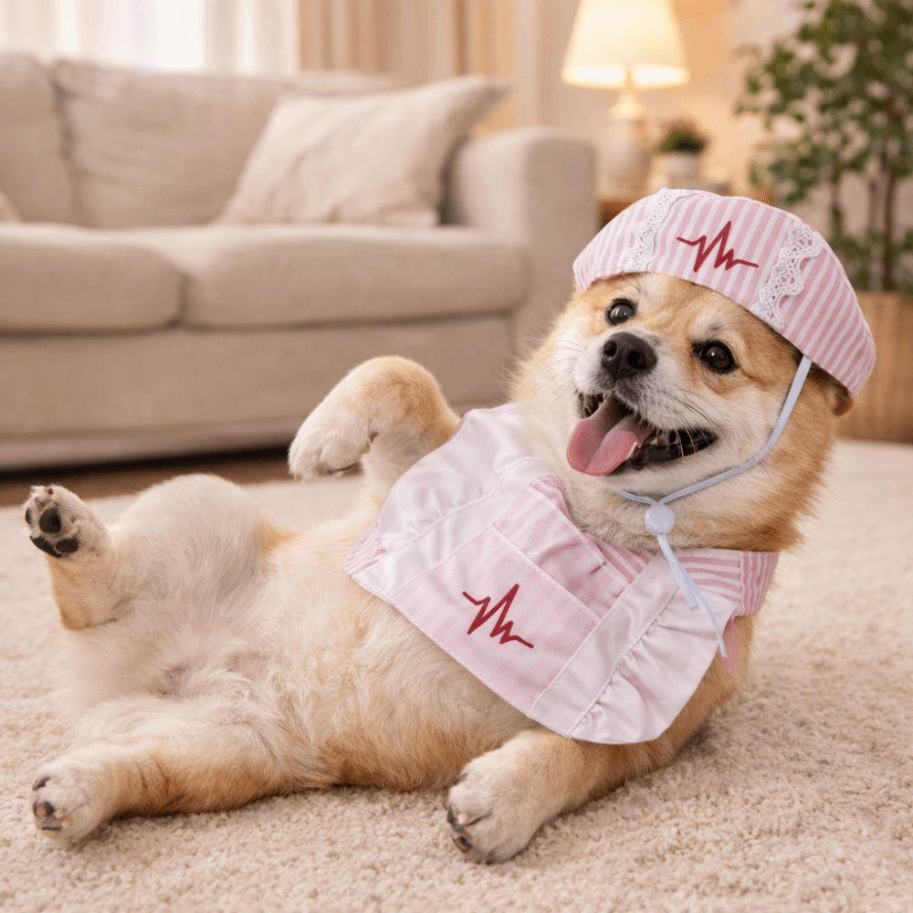 Breathable Cat Transformation Dress Funny Pet Pink Uniform Cat Nurse Outfit Pet Transformation