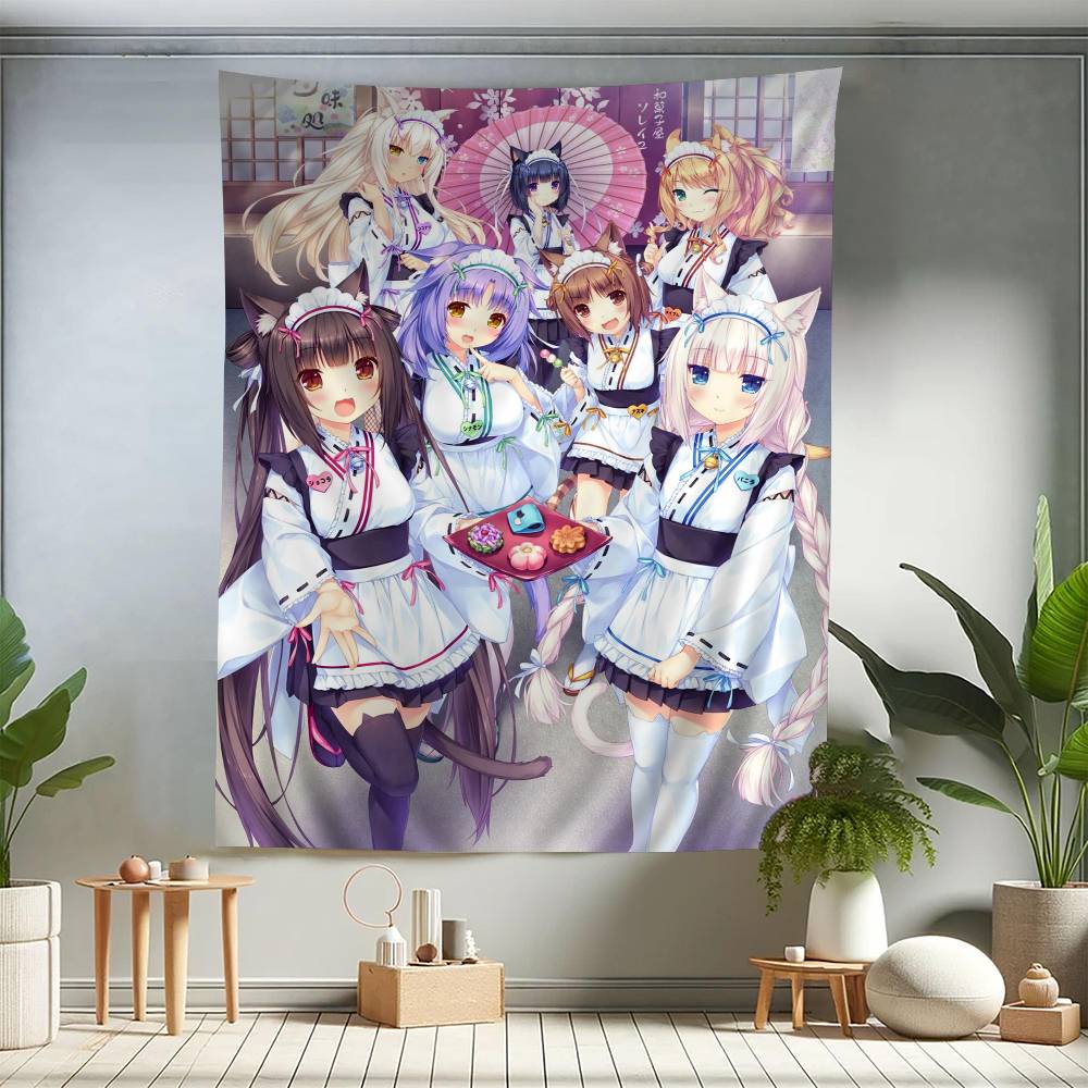 Аниме NEKOPARA Подвесной Богемный Гобелен Богемные Настенные Гобелены Мандала Кавайный Декор Комнаты