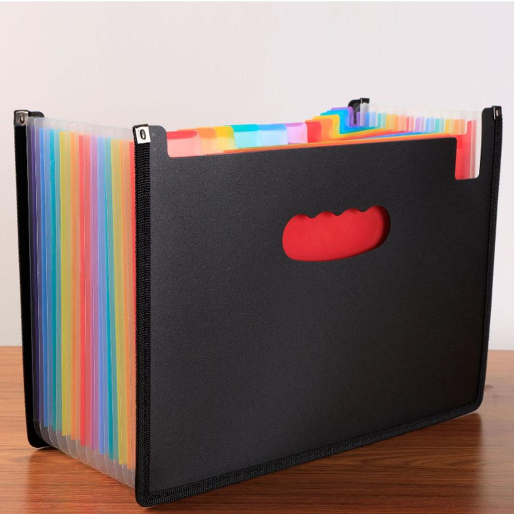 Расширяющаяся папка-файл с 24 отделениями, большой вместимостью, цветными пластиковыми вкладками, счетами, квитанциями и документами