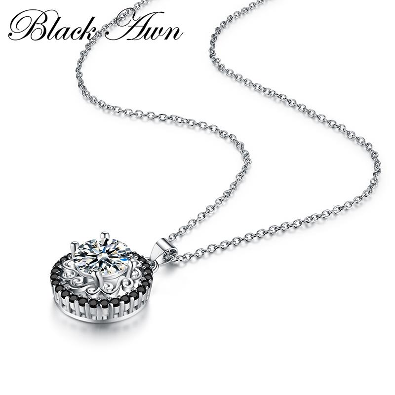 Black Awn Комплекты ювелирных изделий Ювелирная бижутерия Обруч Серьги Ожерелье Черные украшения