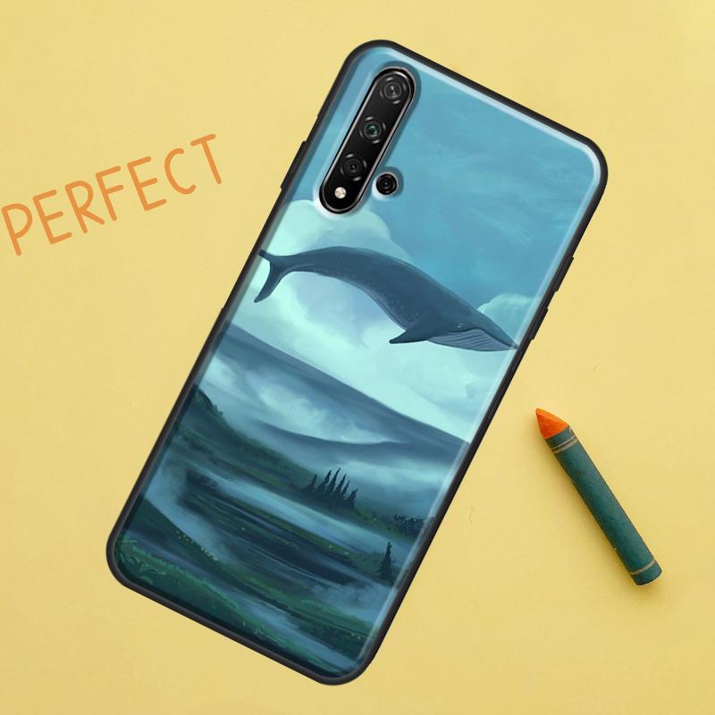 Волшебный чехол 'Летающий кит' для Huawei Nova Y90 Y70 Y61 Y60 9 10 SE Nova 5T 11i 8i 7i 3i P20 P40 P30 Lite P60 Pro