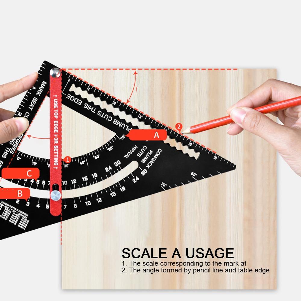 7 Inch Aluminum Alloy Triangle Ruler Adjustable Angle Adjustable Rafter Framing Square Framing