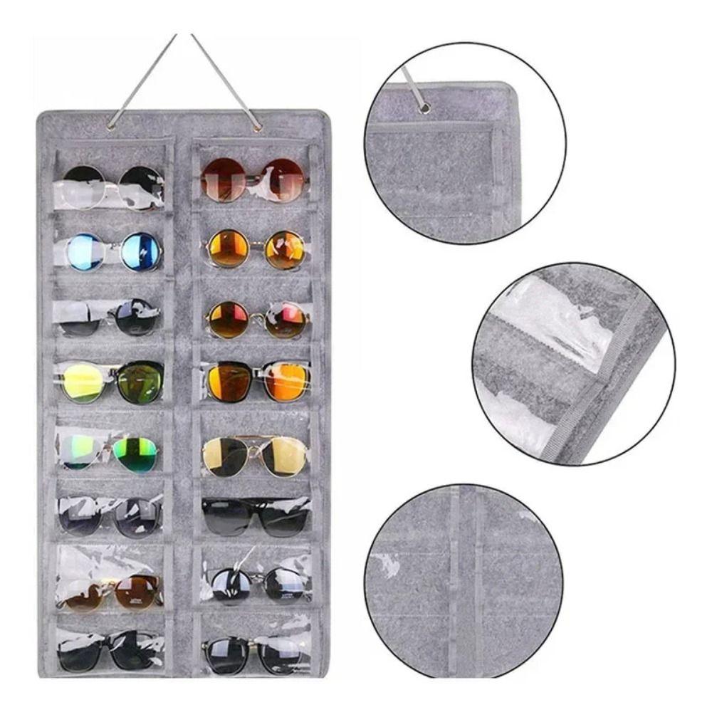 16 Slots Sunglasses Storage Hanging Bag Visible Sunglasses Storage Holder  Bedroom