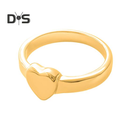 Retro Ring Pure Color Polished Titanium Steel Heart Surface Knuckle Ring Simple Style Multi Sizes Anti-Rust Thumb Ring Lightweight Finger Jewelry