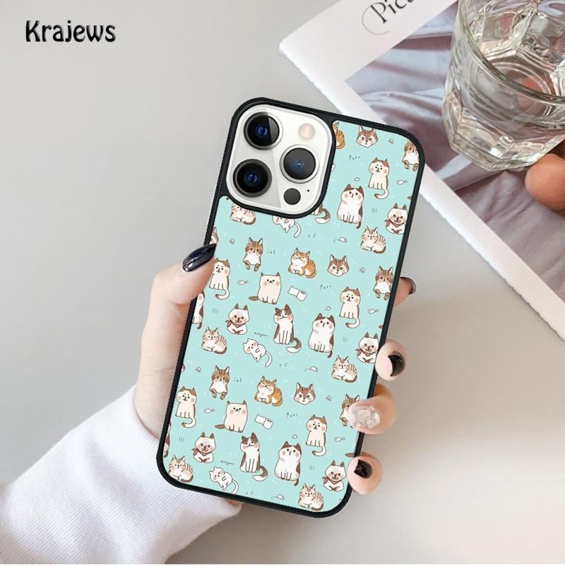 Забавный мультяшный кот Чехол для телефона iPhone 17 Air 16 15 14 Ma Plus 11 12 13 Pro Ma Чехол для телефона coque