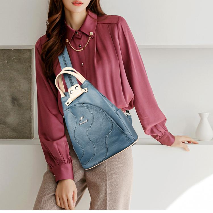 High Quality Leather Women's Backpack Anti-theft Travel Backpack Shoulder Bag CLE