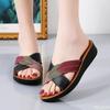 Fashion Slippers Women Leather Shoes Wedges Open Toe Casual Anti Slippery Slides Fashion Outside Beach Leaf Shaped Sandals 43 Sizes