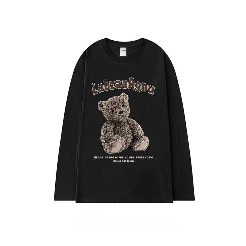 Vintage Bear Print Lazy Tshirt Women's T-shirts Tops Japanese Kawaii Ladies Ulzzang Female Korean Harajuku Clothes For Women