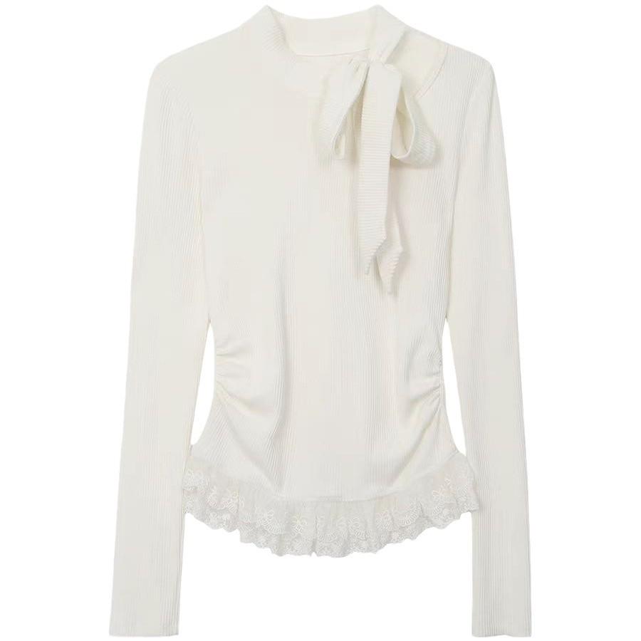 Осенний кружевной топ-бабочка с длинными рукавами и облегающим кроем - Sexy Pure Desire