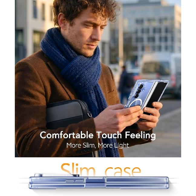Suitable for Samsung ZFold8Ultra folding phone case, flip7 full-cover transparent magnetic hinge protective case
