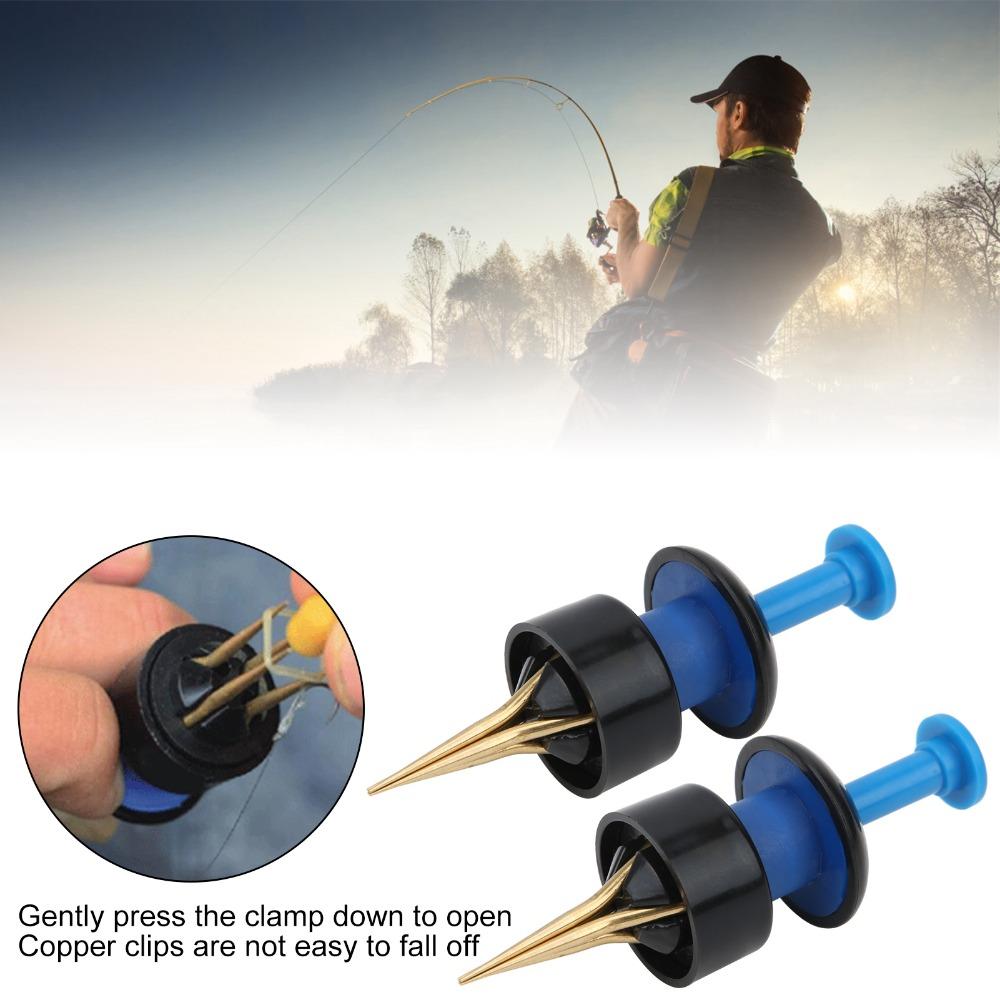 2 Set ABS Fishing Bait Clip with Rubber Bands Baits Clip Portable Lures Clip Carp Fishing