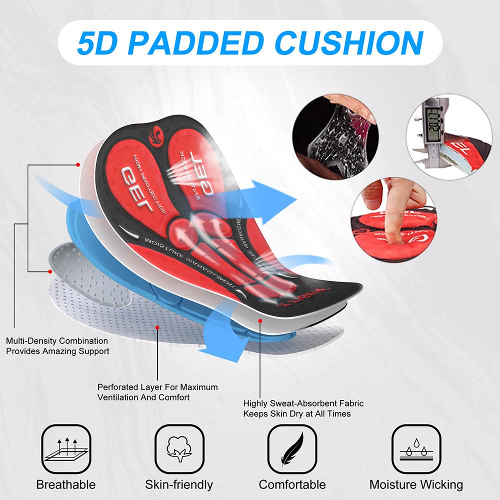 X-Tiger Spring Summer Cycling Pants With 5D Gel Pad Cycling Tights MTB Bike Bib Pants Downhill Bicycle Pants Cycling Trousers