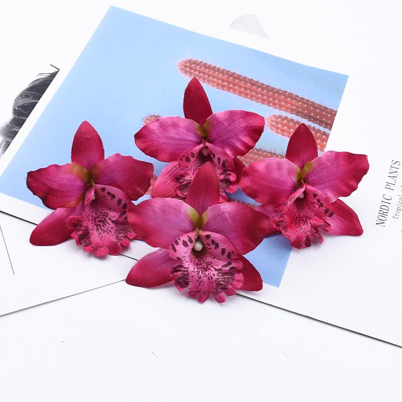 10/20pcs Artificial Flower Plants Butterfly Orchid Flowers Wall Wedding Home Room Decor Bridal Accessories Clearance Wreath prop
