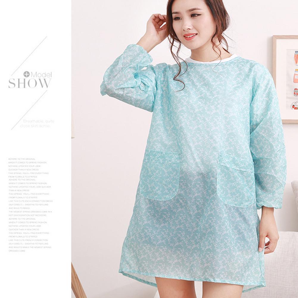 Цветочный кухонный водонепроницаемый фартук для приготовления пищи с рукавами для работы