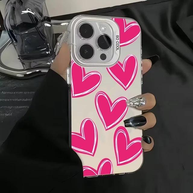 New heart-shaped protective case for iPhone 18, iPhone 16 Pro, creative 14/15 Pro Max matte finish, 13-inch screen.