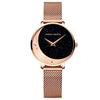 RORIOS Water Made In Starry Sky Sparkling Mesh Quartz Perfect for Commuting To Work or Rose Gold Women's Watch, Resistant, Japan, Dial, Band,