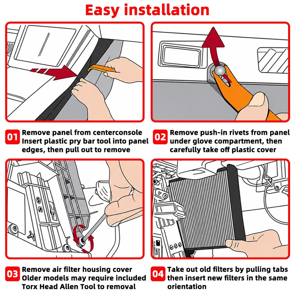1/2/5sets For Tesla Model 3 Model Y Car Cabin Air Filter Oe 1107681-00-A With Install Tools Ac Purifier Replacement Filter