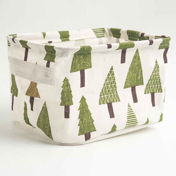 Водонепроницаемая хлопково-льняная корзина для хранения с ручками: Тканевый настольный органайзер для мелочей и косметики.