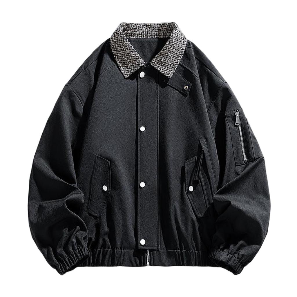 American Overalls Lapel Men's Jacket Retro Loose Casual Ruffian Handsome Couple Baseball Coat