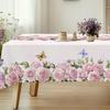 Весенние розовые розы цветы льняная скатерть свадебное украшение сезонные цветочные бабочки скатерти украшения на День матери