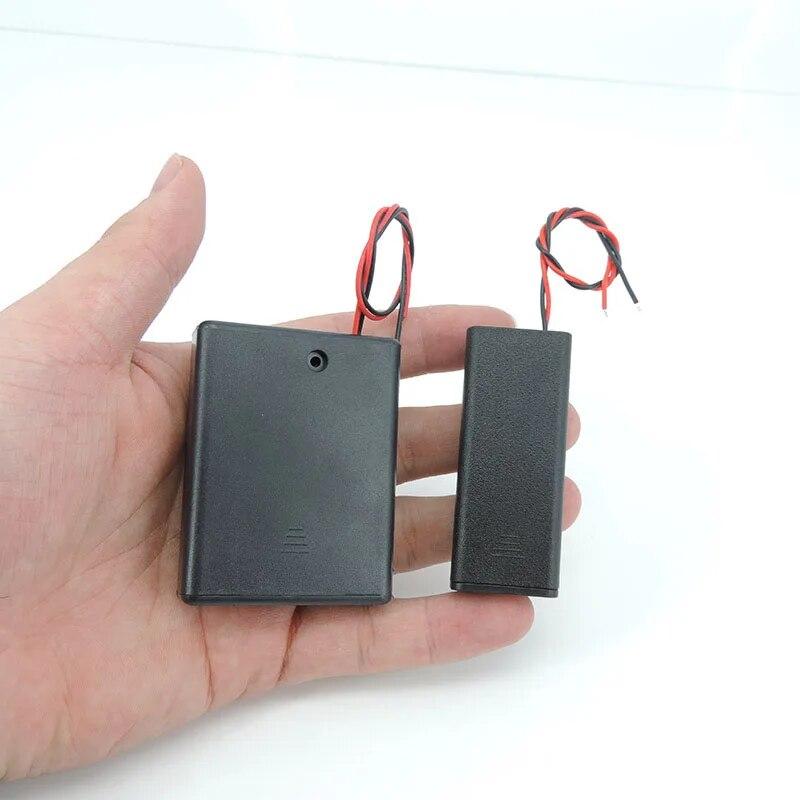 Черный, 2, 4 слота, держатель батареи AAA, коробка, 2xAAA, 4XAAA, 3 В, 6 В, 1,5 В, провода включения/выключения, крышка стандартного контейнера для батареи