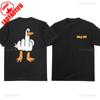 Mens Funny T-Shirt Rude Seagull Design Regular Fit Cotton Tee Women Men Print Cartoon Graphic Cotton T Shirts Breathable Workout