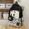 College Backpack Female Leopard Print Stitching Student Backpack