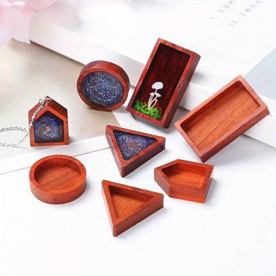 3 шт. Материал для DIY Кристальная капля Форма Прямоугольник Круг Треугольник Подвеска для ювелирных изделий Шафрановая груша Рама из массива дерева
