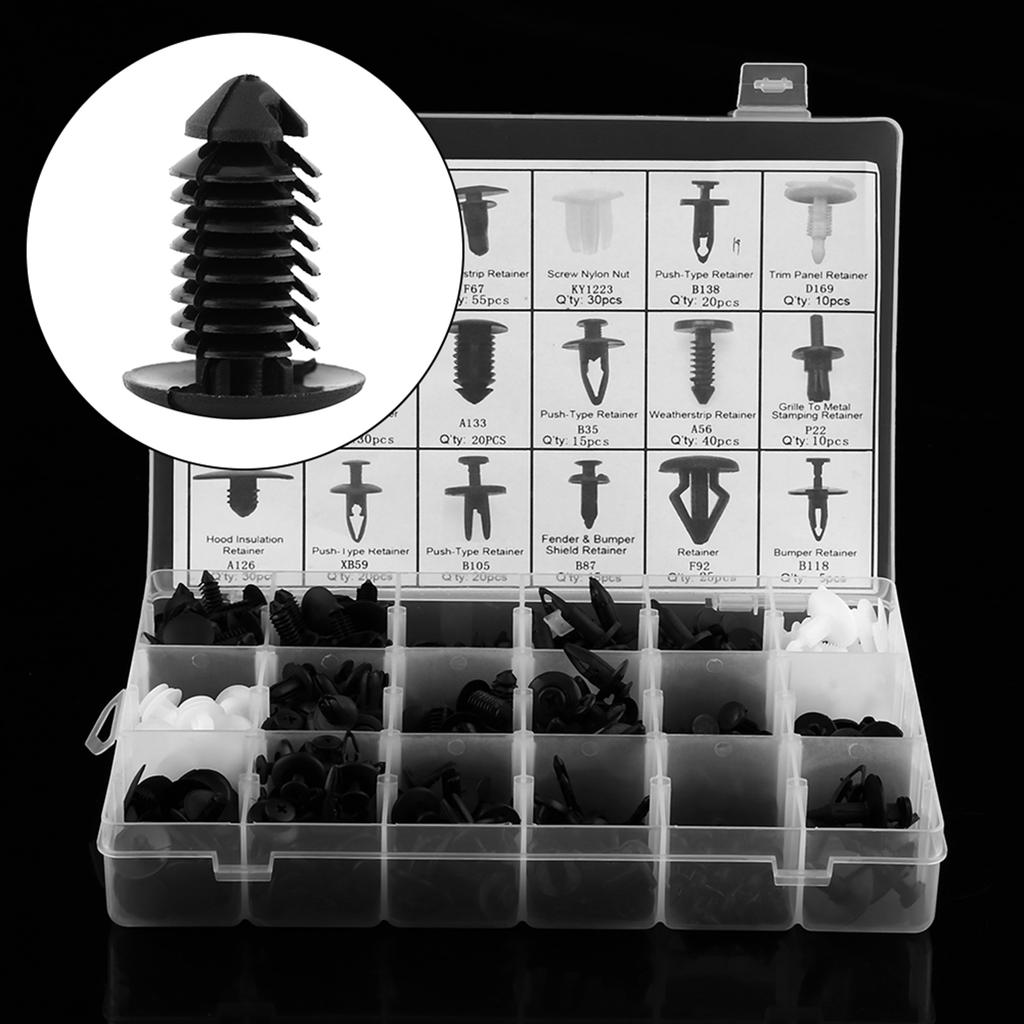 415 Pcs 18 Sizes Plastic Car SUV Trim Clips Retainer Panel Bumper Fastener With Contain Box