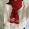 Korean Style Ladies Wool Scarf Retro Winter Scarf Sweet Knitted Scarf