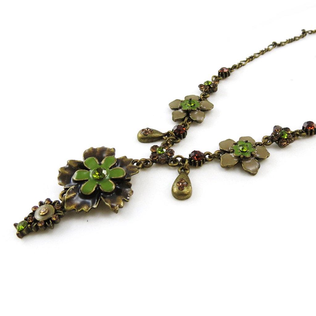 Les Trésors De Lily [E5715] — дизайнерское колье «Opus Floral» зелено-коричневого цвета