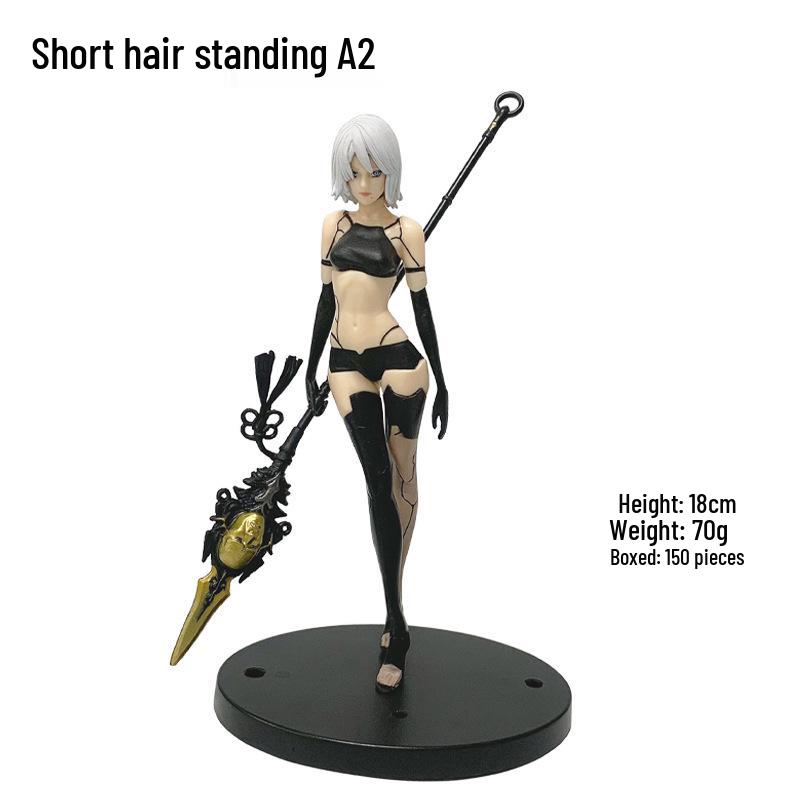 NieR: Automata A2 Long/Short Hair Beautiful Girl Figurine Model