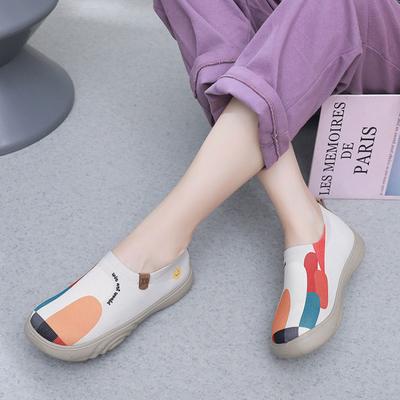 Модные трендовые повседневные туфли 2024 Новые расписные мягкие туфли на толстой подошве с защитой от скольжения Повседневные туфли-одноноски для женщин Zapatillas De Deporte