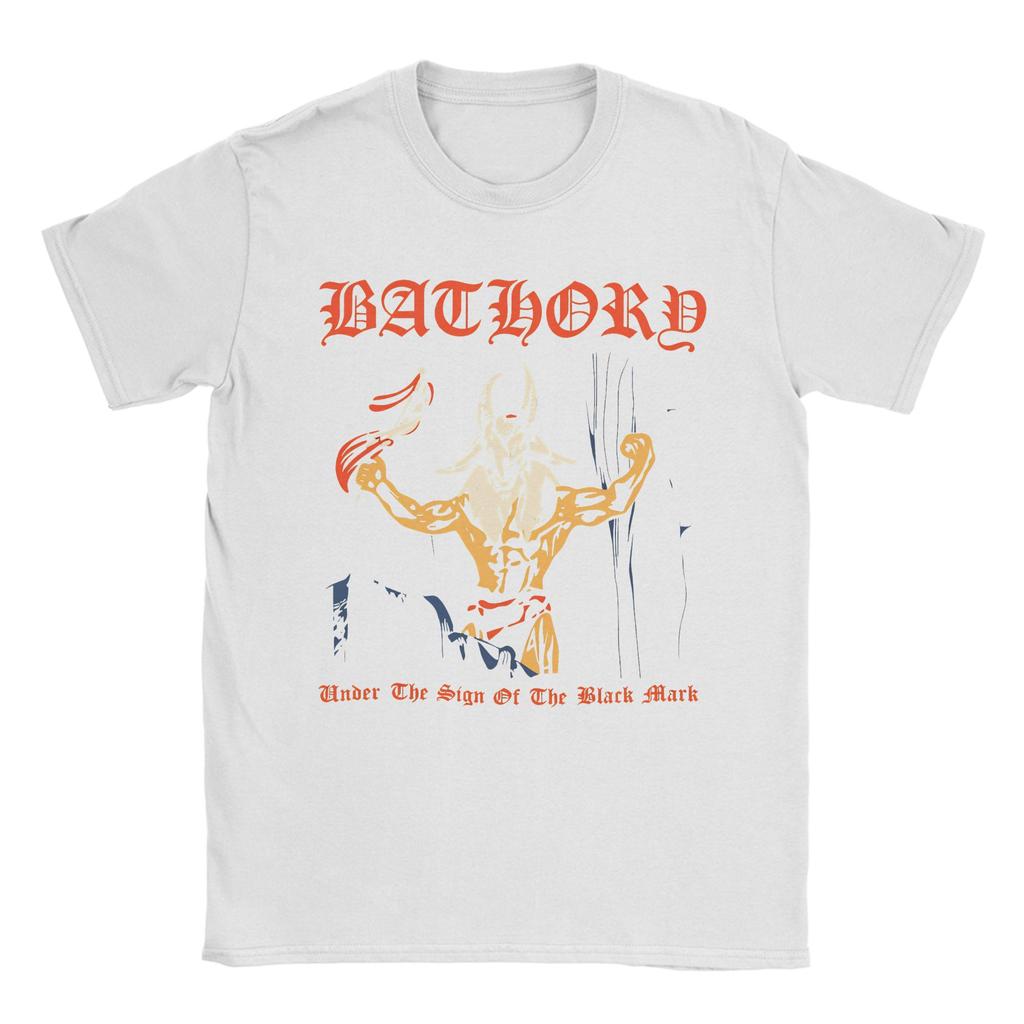 Bathory Black Metal T Shirt Mens 100 Cotton Funny TShirts Crewneck Tees Short Sleeve Clothes Printing