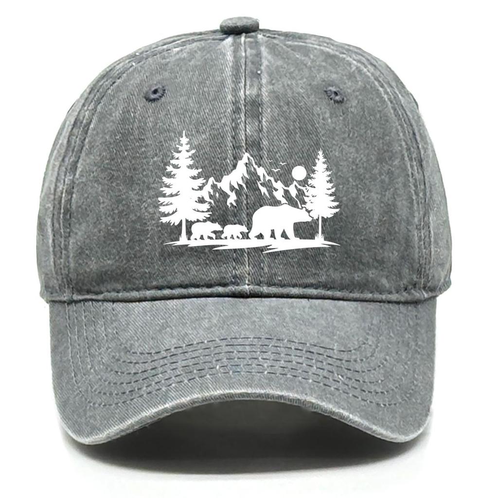 Кепка-snapback с принтом «Белые Лесные Горы», Солнцезащитная Кепка, Спортивная Кепка с Изображением Животного, Однотонная, Регулируемый Ремешок, Винтажная, Легкая, Регулируемая Бейсболка