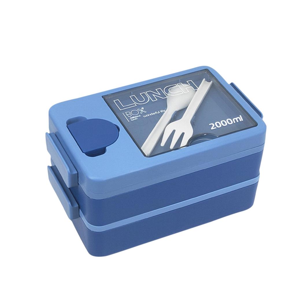 Double-layer Student Lunch Box With Seasoning Box  Worker Microwave Heating Lunch Box Student Special Compartment Lunch Box