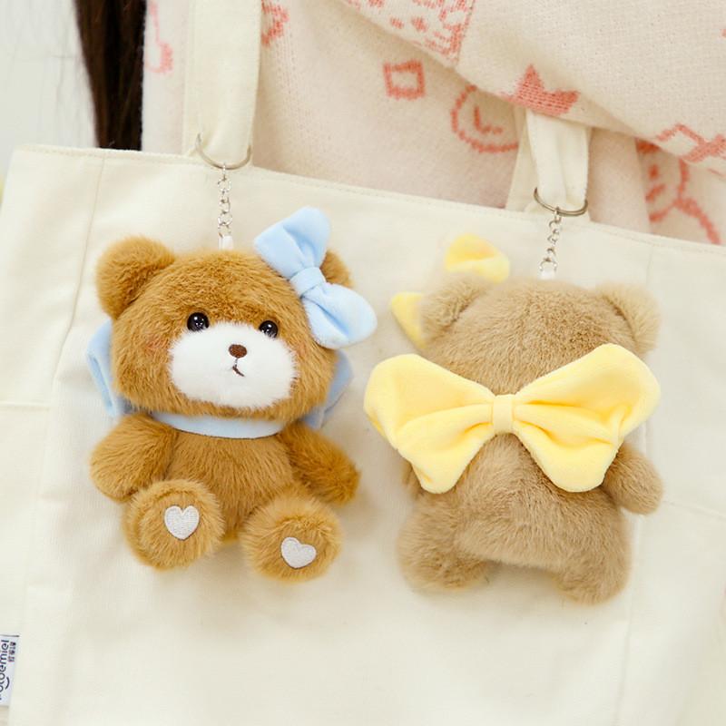 Bow Adorable Cute Knot Teddy Bear Plush Keychain Soft Short Pendant Plush