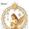 Vintage Style Angel Christmas Tree Topper, Acrylic Winged Treetop Ornament with Decoration Spring Base for Xmas Tree, Holiday Home Party Decor
