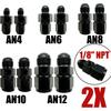 2 шт. AN4 AN6 AN8 AN10 AN12 1/8 NPT AN Поворотный Соединитель-Адаптер Бокового Порта для Датчика Масла, Резьбовой Фитинг 'Мама' на 'Папу'