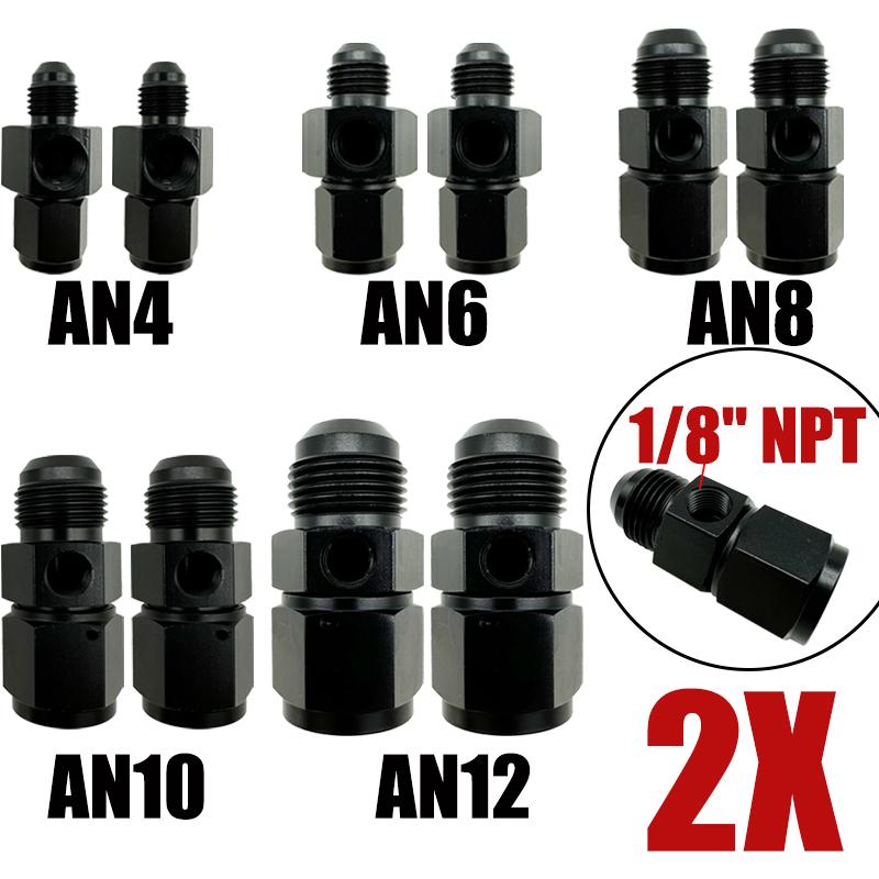 2 шт. AN4 AN6 AN8 AN10 AN12 1/8 NPT AN Поворотный Соединитель-Адаптер Бокового Порта для Датчика Масла, Резьбовой Фитинг 'Мама' на 'Папу'