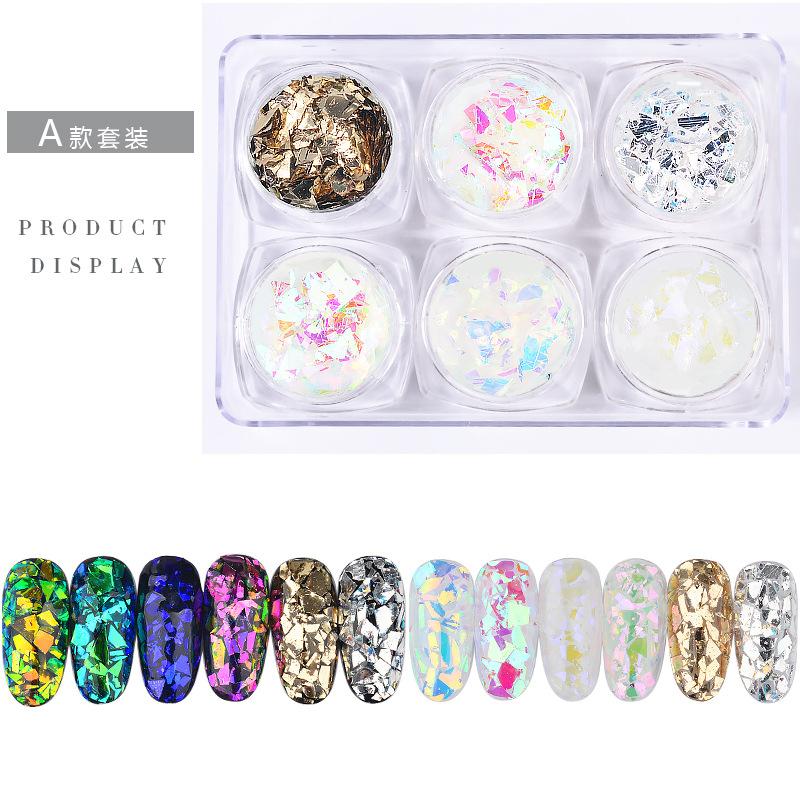 Nail Art Jewelry Glass Shards, Irregular Gold Foil Tin Foil Symphony Nail Sequins
