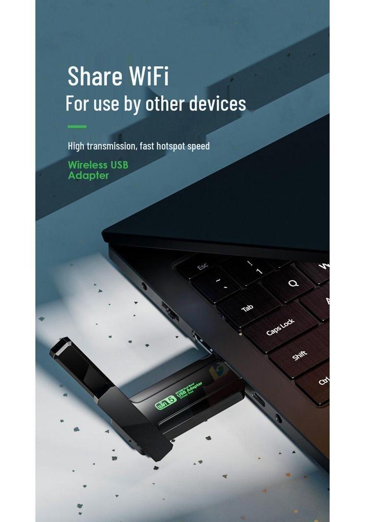 Driver-Free WiFi 6 USB Network Card: Wireless Gigabit Receiver & Transmitter for Desktop Computers